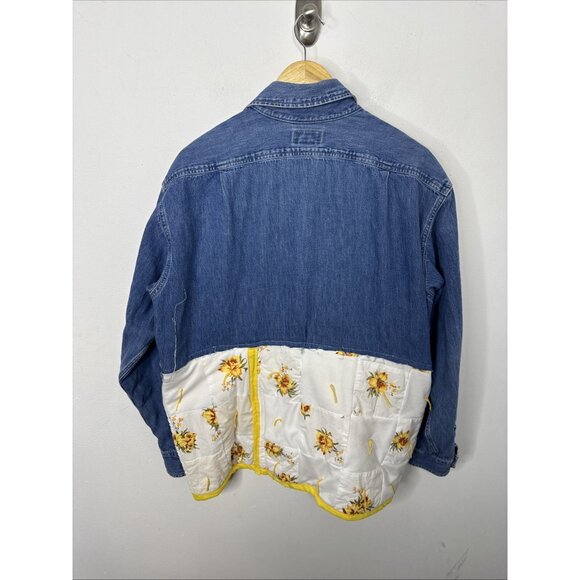 Vintage Polo Jeans Men L Modified Cottagecore Denim Shirt Jacket Shacket Hippie - Picture 6 of 9